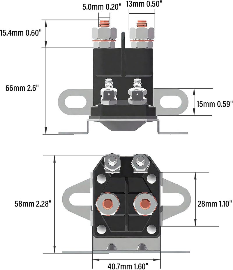 JTAREA 146154 145673 Starter Solenoid 12V 4Pole Lawn Mower Solenoids Compatible with Craftsman LT1000 Poulan Husqvarna 168327 532146154 109081X 178861 1685290 1686981 - Image 2